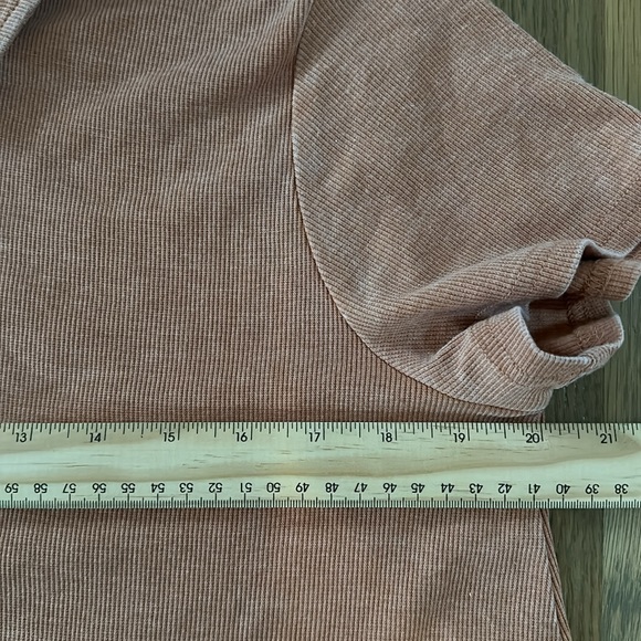 NWOT Jane + Delancey Polo Shirt sz Medium Womens Ribbed Vintage Look V-Neck Clay - Picture 13 of 13